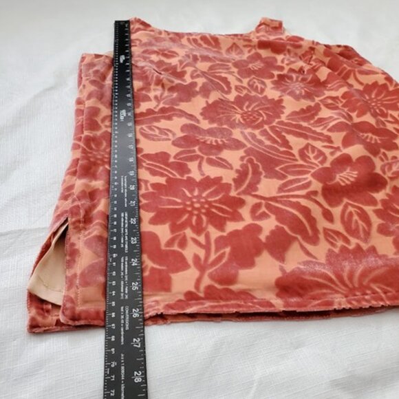 Magid Bernard Peach Silk 2-Pc Velvet Burnout Floral Vintage Chic Loungewear Sz S - Picture 10 of 16